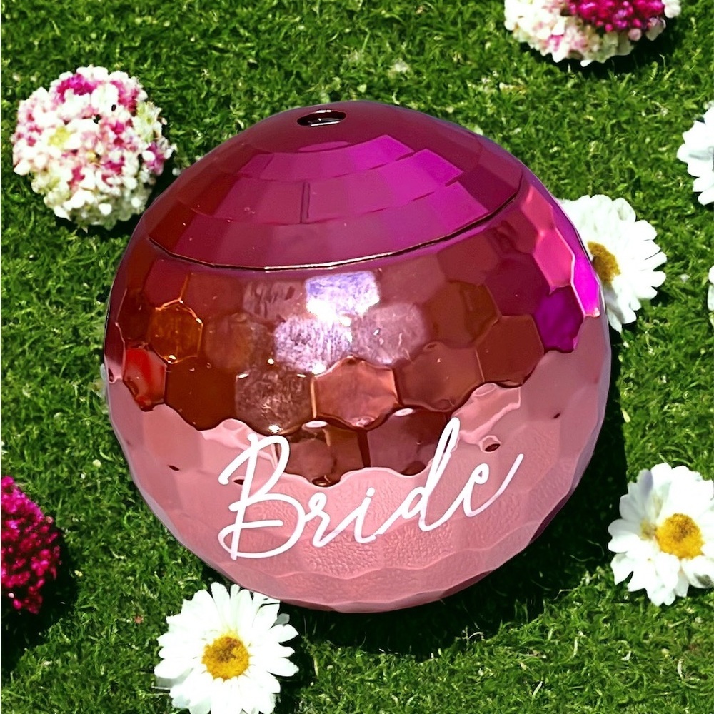 NWT BRIDE Pink Disco Ball Cup